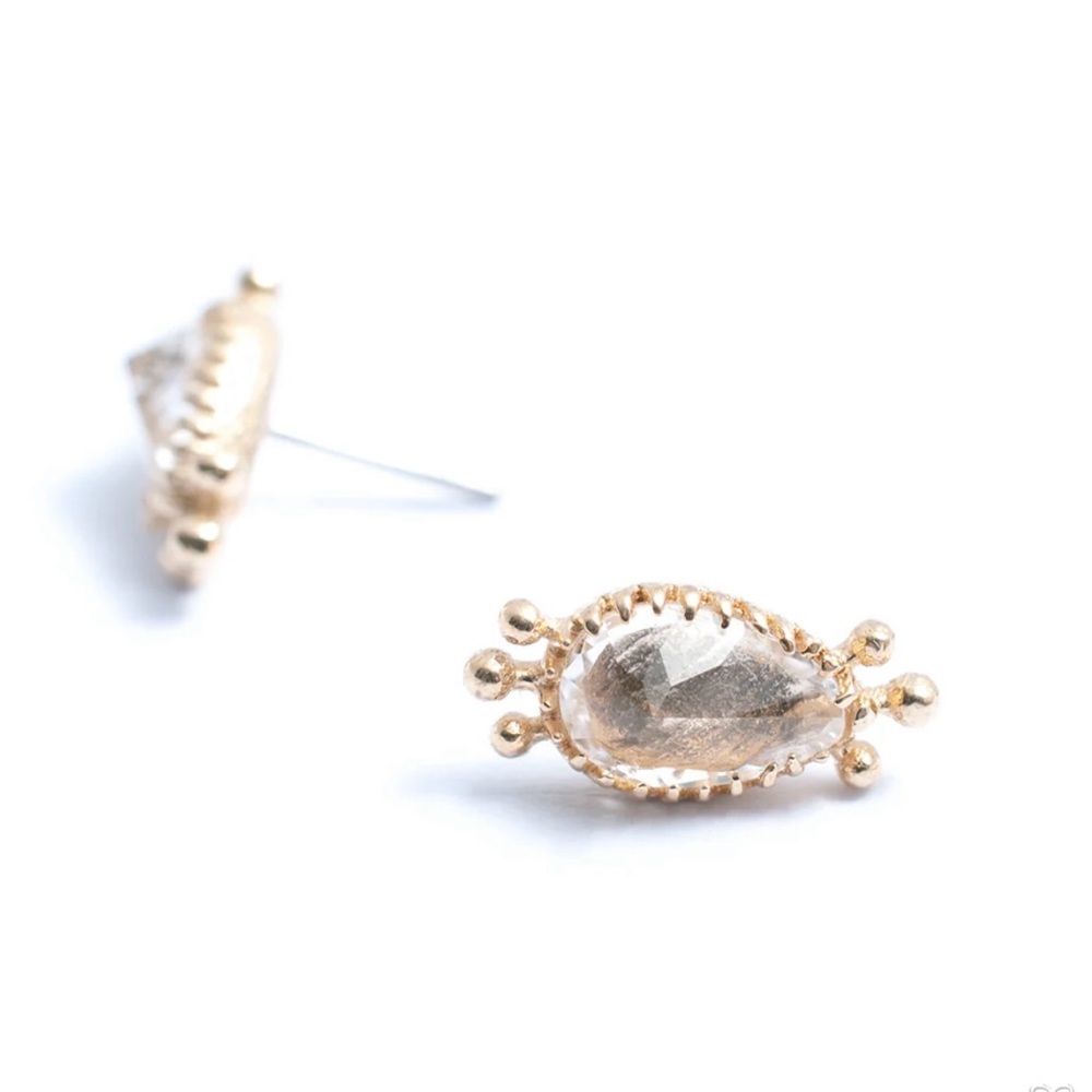 The Heritage Press-fit End in Topaz Gem in14k Gold from Pupil Hall SOLD OUT